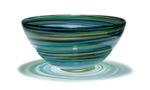 “Aqua Swirl” glass bowl by Caleb Siemon