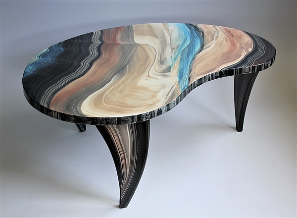 Painted Wood Coffee Table, Glacier
