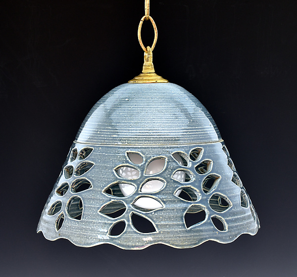 Wheel Thrown Lamp 46 by Ron Mello (Ceramic Pendant Lamp) | Artful Home