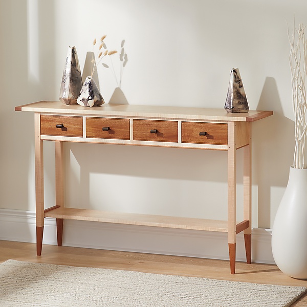 Solid Tiger Maple Table by Tom Dumke (Wood Console Table) | Artful Home