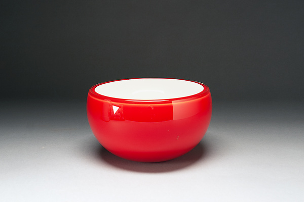 Overlay Bowl in Red and White