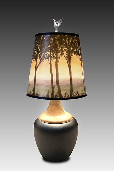 Dawn Ceramic and Maple Table Lamp
