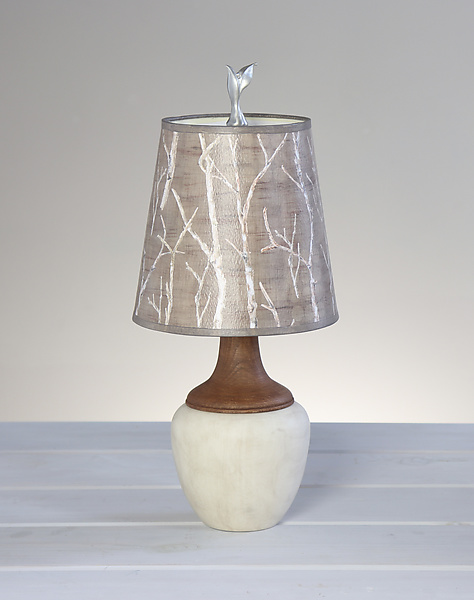 Twigs Ceramic and Maple Table Lamp