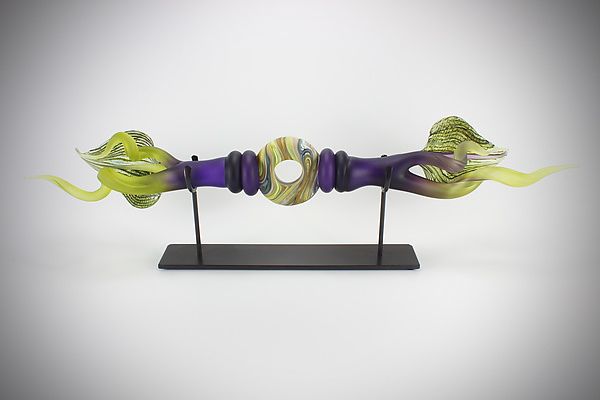 Amethyst and Lime Flame Ended Austral Sculpture