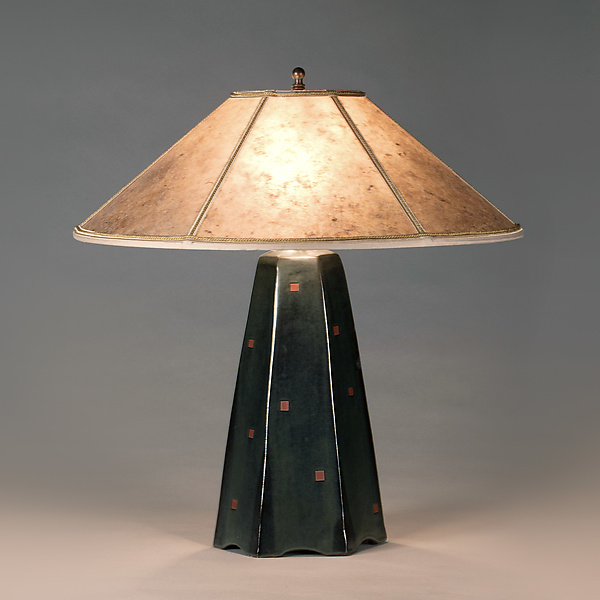 Hopewell Lamp in Onyx with Rust Squares