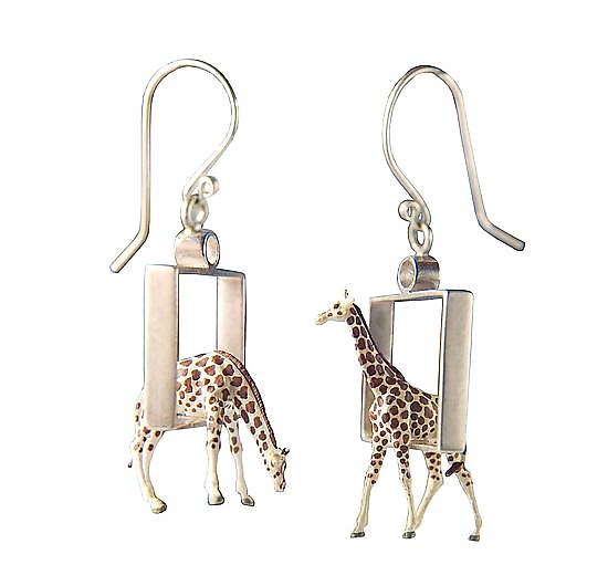 Giraffes in Squares Earrings