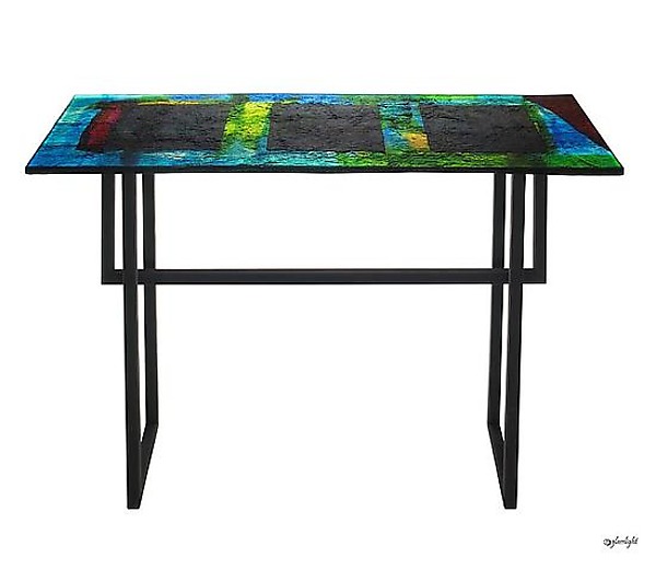 Rectangles Foyer Table by Joel and Candace Bless (Art Glass Console Table) | Artful Home