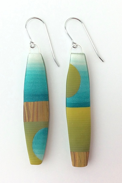 Bold Drop Earrings by Bonnie Bishoff and J.M. Syron (Steel & Polymer Earrings) | Artful Home