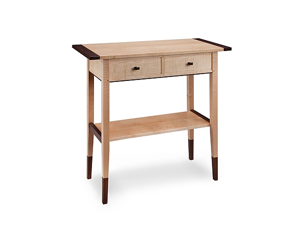 Tiger Maple Two Drawer Hall Table