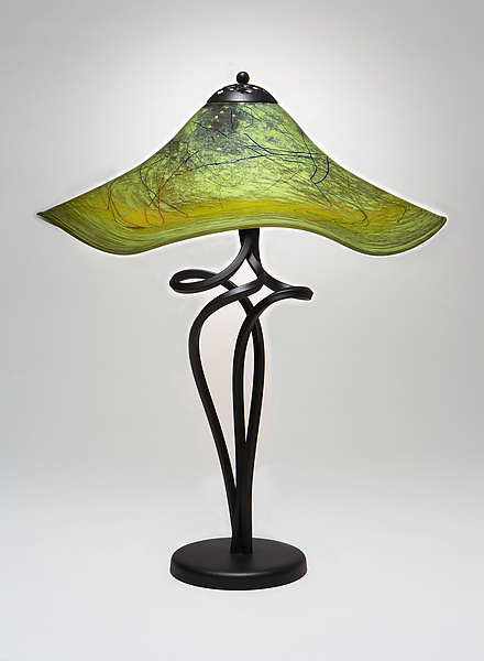 Mossy Green Spiral Lamp