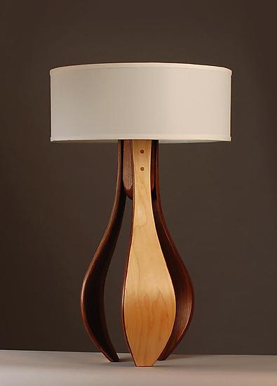 Chloe in Maple and Walnut with White Shade