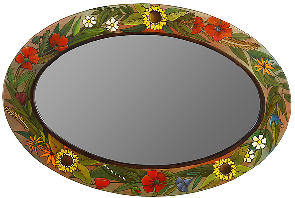Floral Oval Mirror