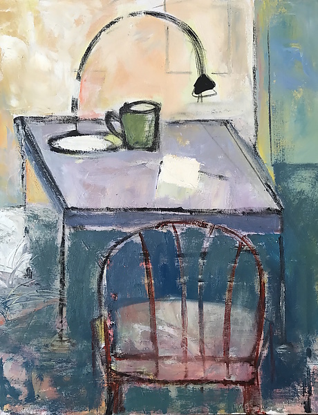 Still Life with Old Chair by Suzanne DeCuir (Oil Painting) | Artful Home